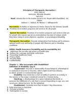 Therapeutic Recreation Exam 1 Notes