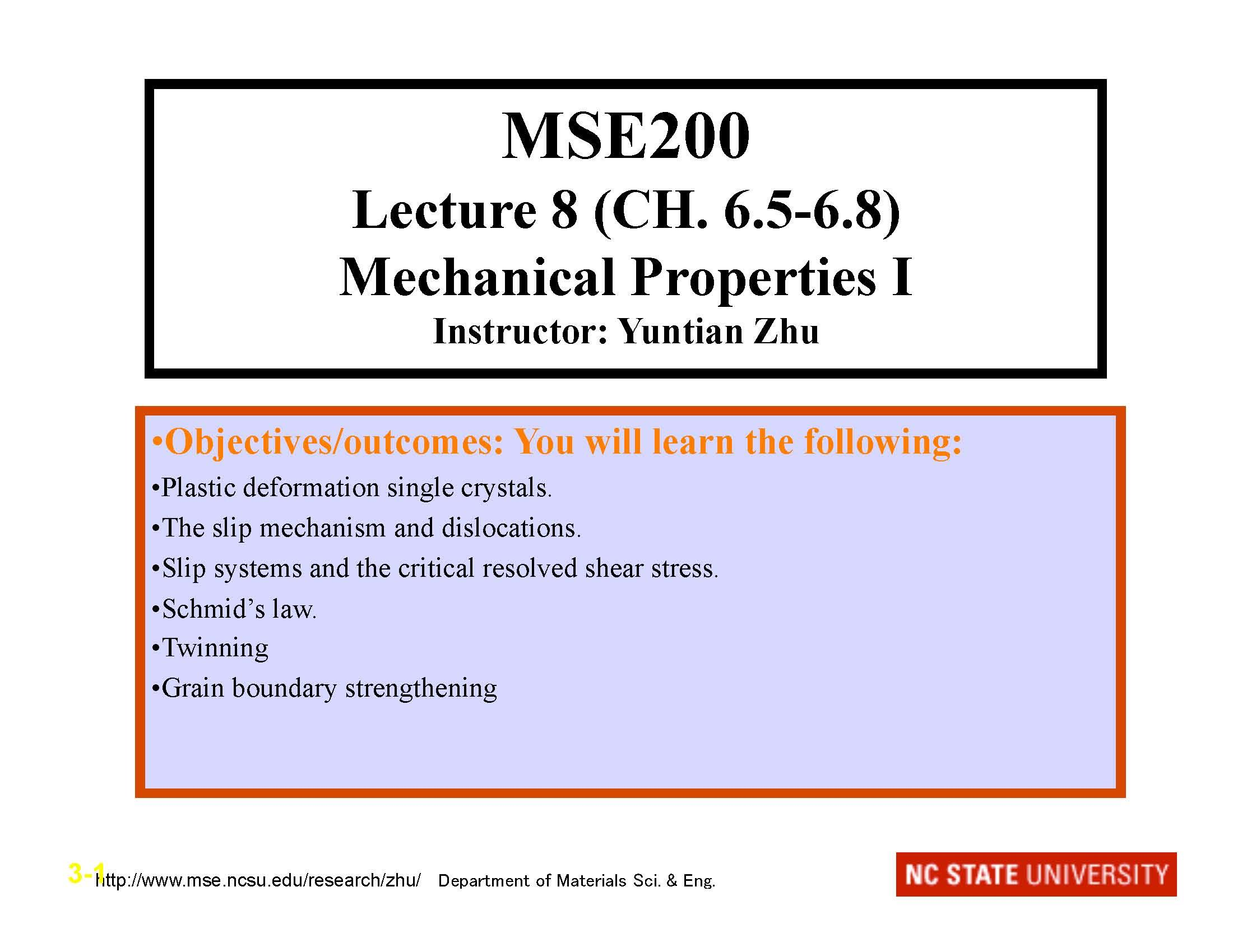 Mechanical Properties of Structural Materials