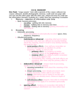 Ch. 8 and 9 Outline and Lecture Notes - Psych 1000