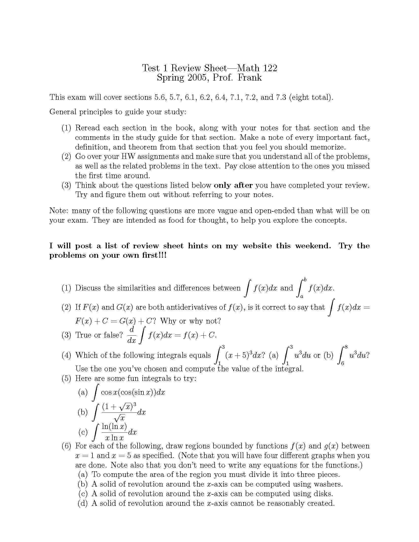 Single Variable Calculus