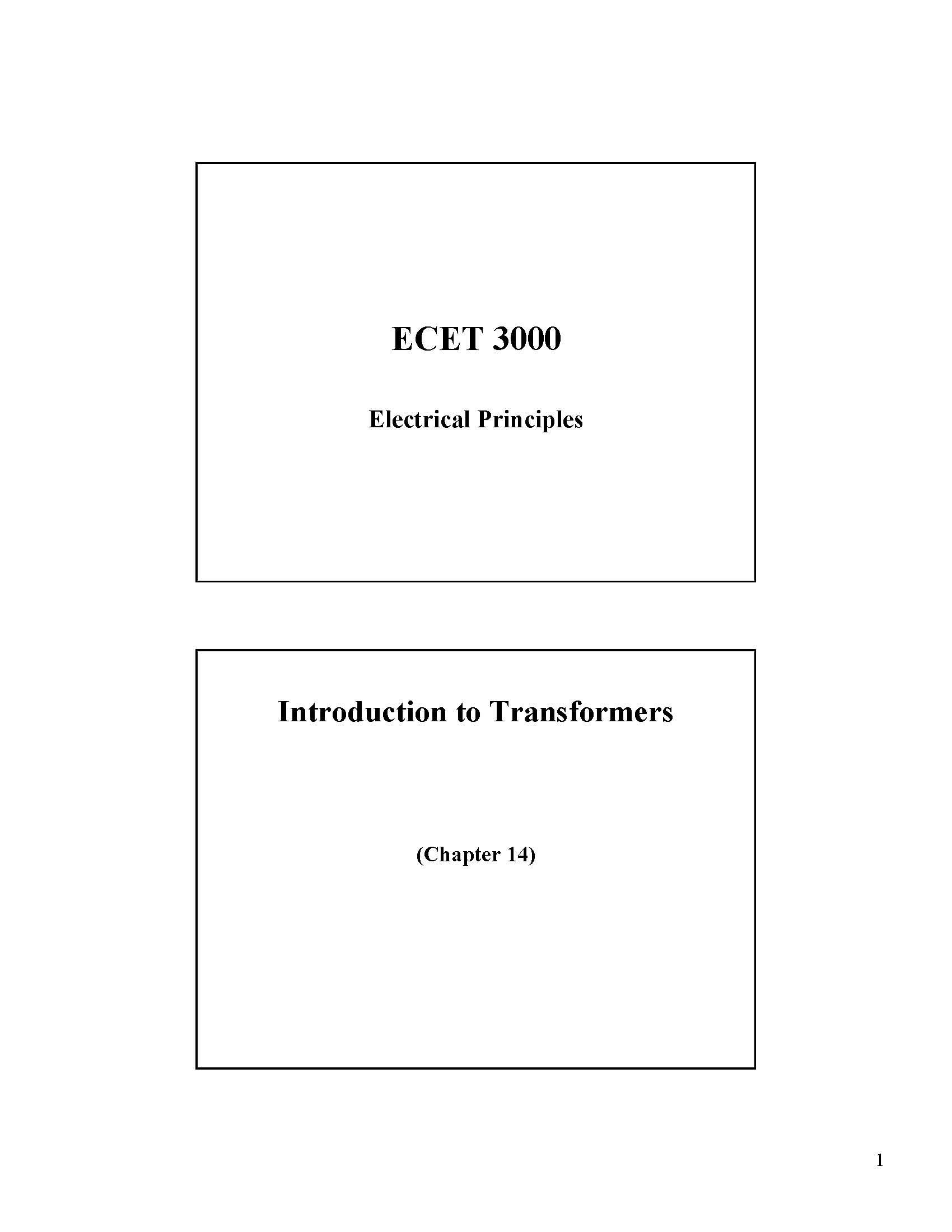 Electrical Principles