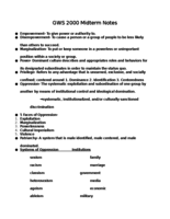 GWS 2000 Midterm Study Guide