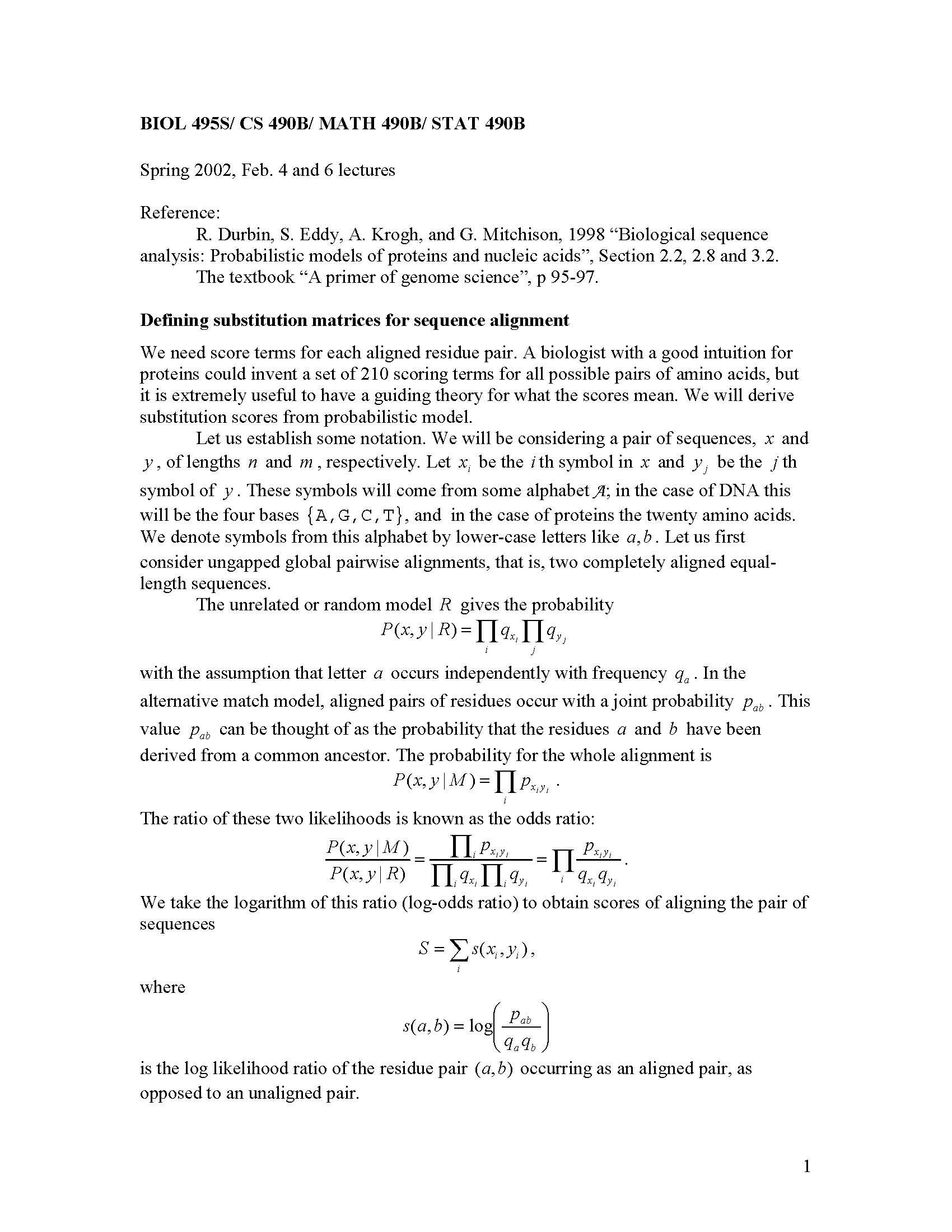 Topics In Statistics For Undergraduates
