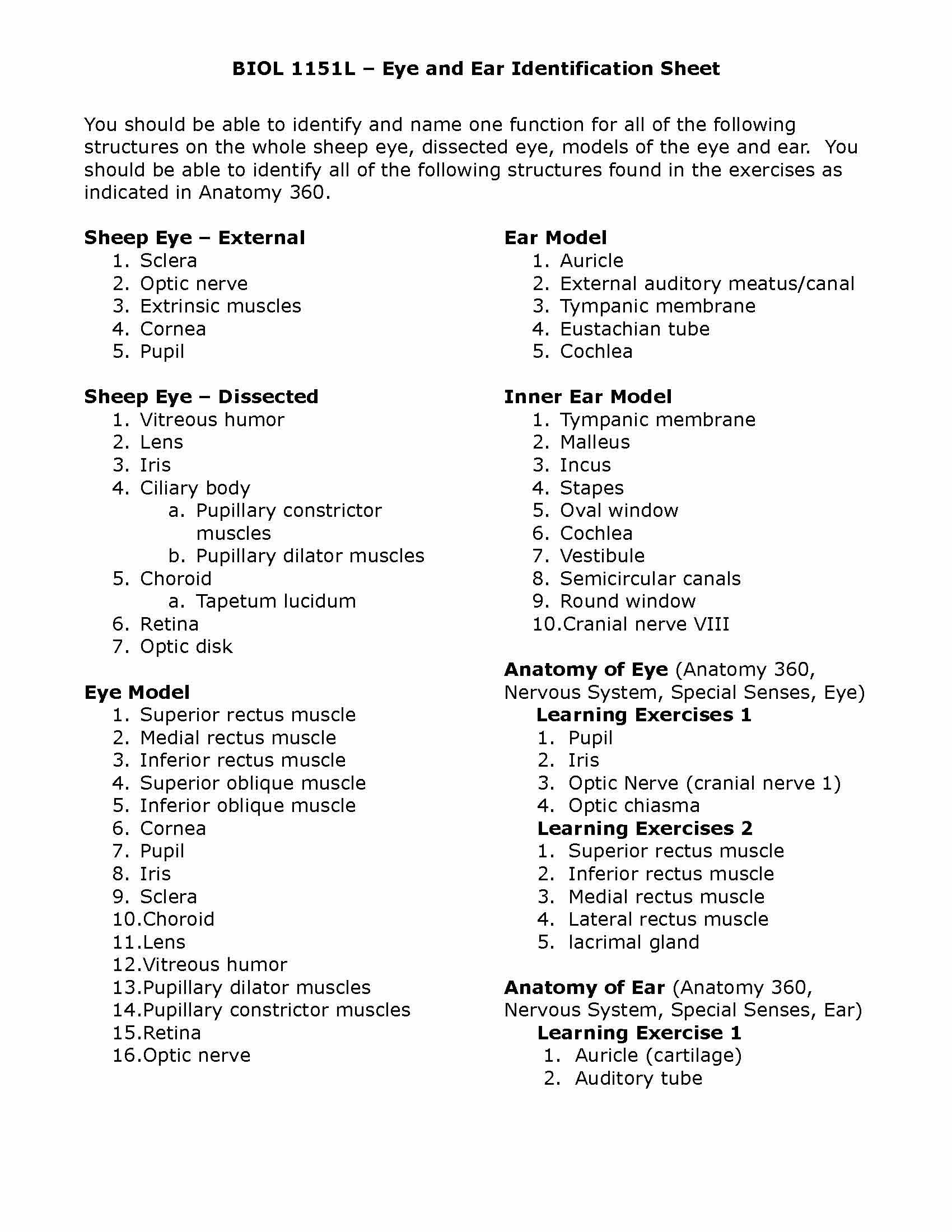 Human Anatomy & Phys. Lab I