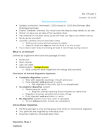 Bio 106 10/14 and 10/16