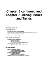 Ch6 continued and Ch 7 Policing: Issues and Trends
