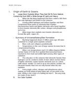 Origin of Earth & Oceans 