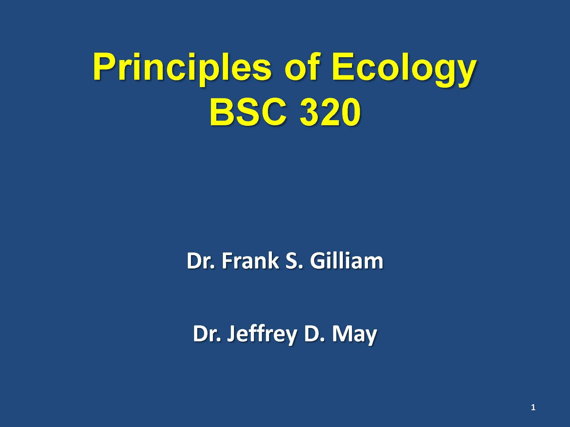 Principles of Ecology