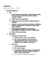 American Federal Government Lecture 1/25/16 Notes