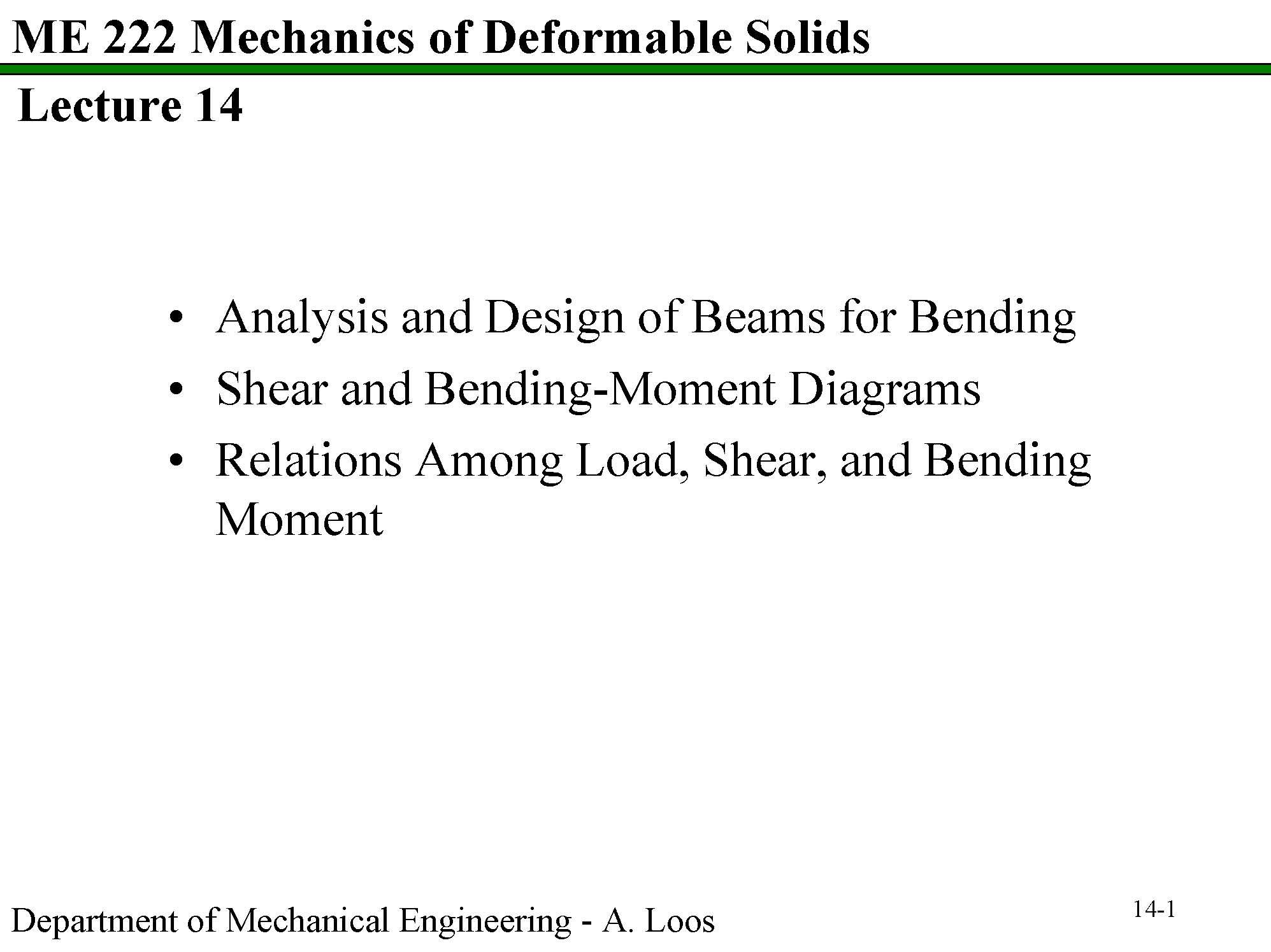 Mechanics of Deformable Solids