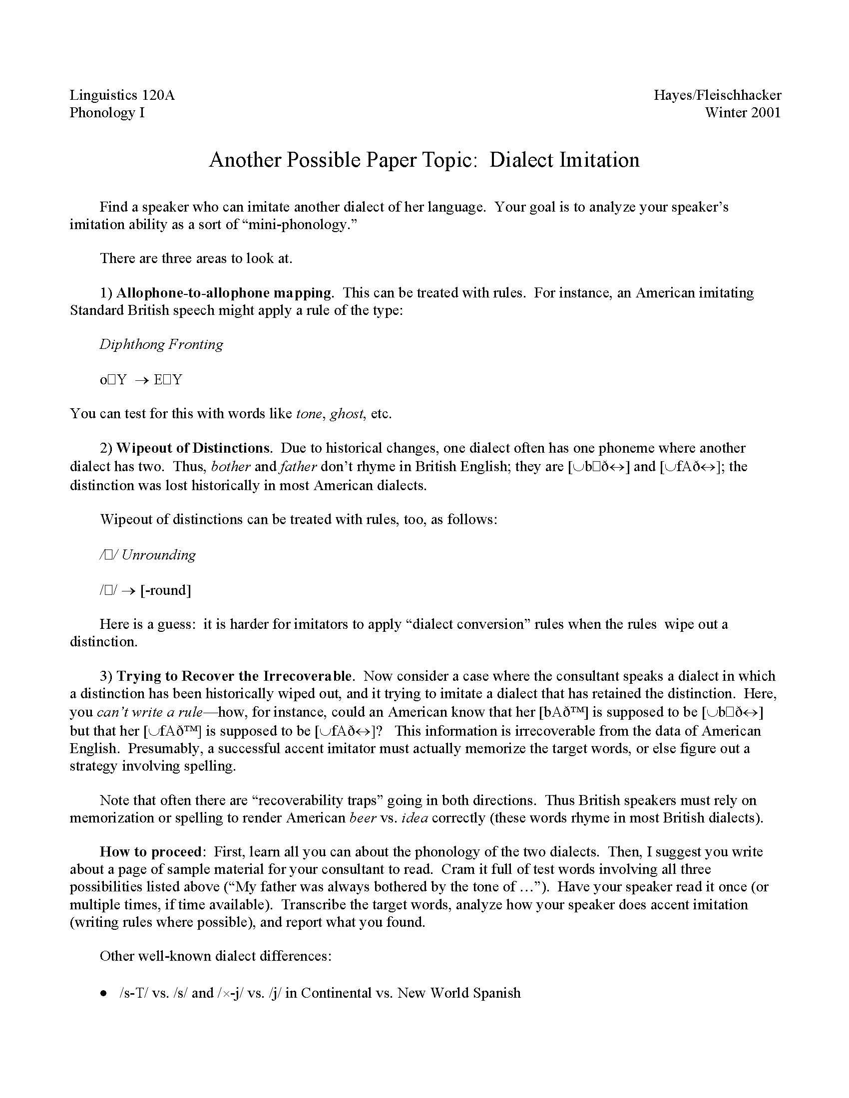 Phonology I