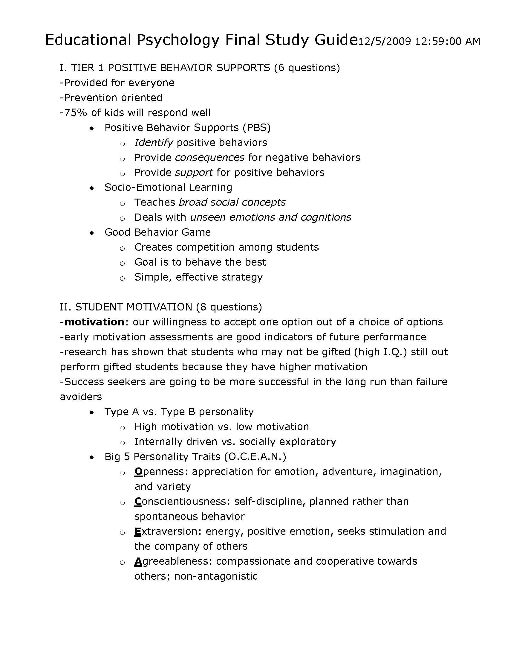 EDUCATIONAL PSYC