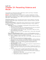 Chapter 19: Preventing Violence and Abuse