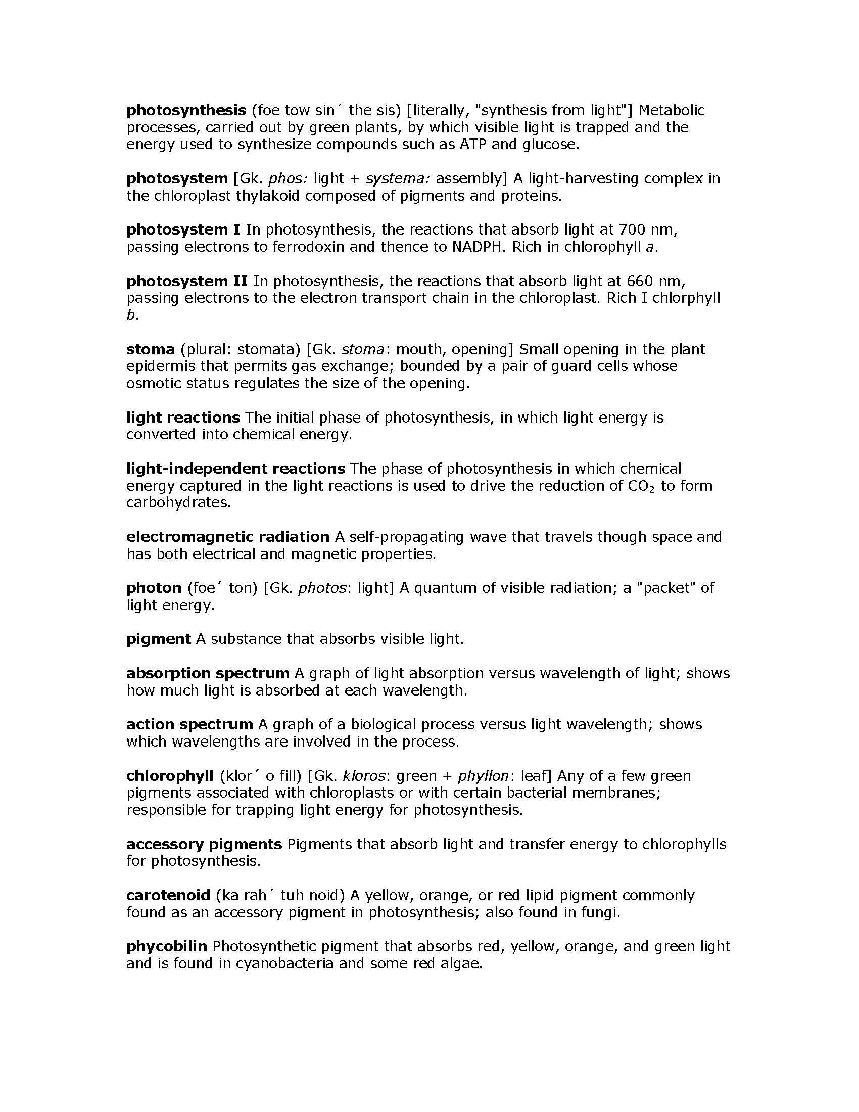 Principles of Biology I