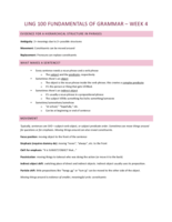 Week 4 Notes - Grammar