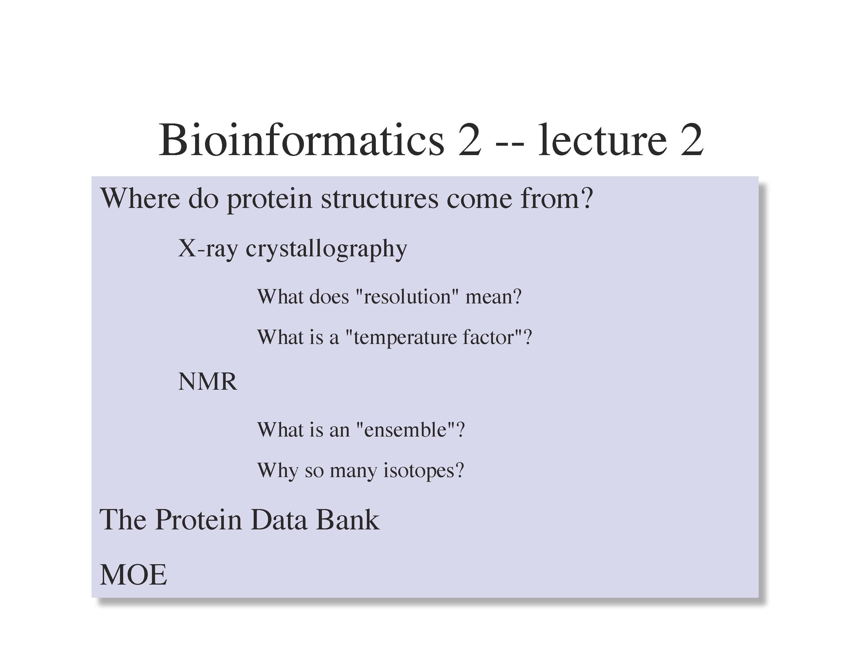 BIOINFORMATICS II
