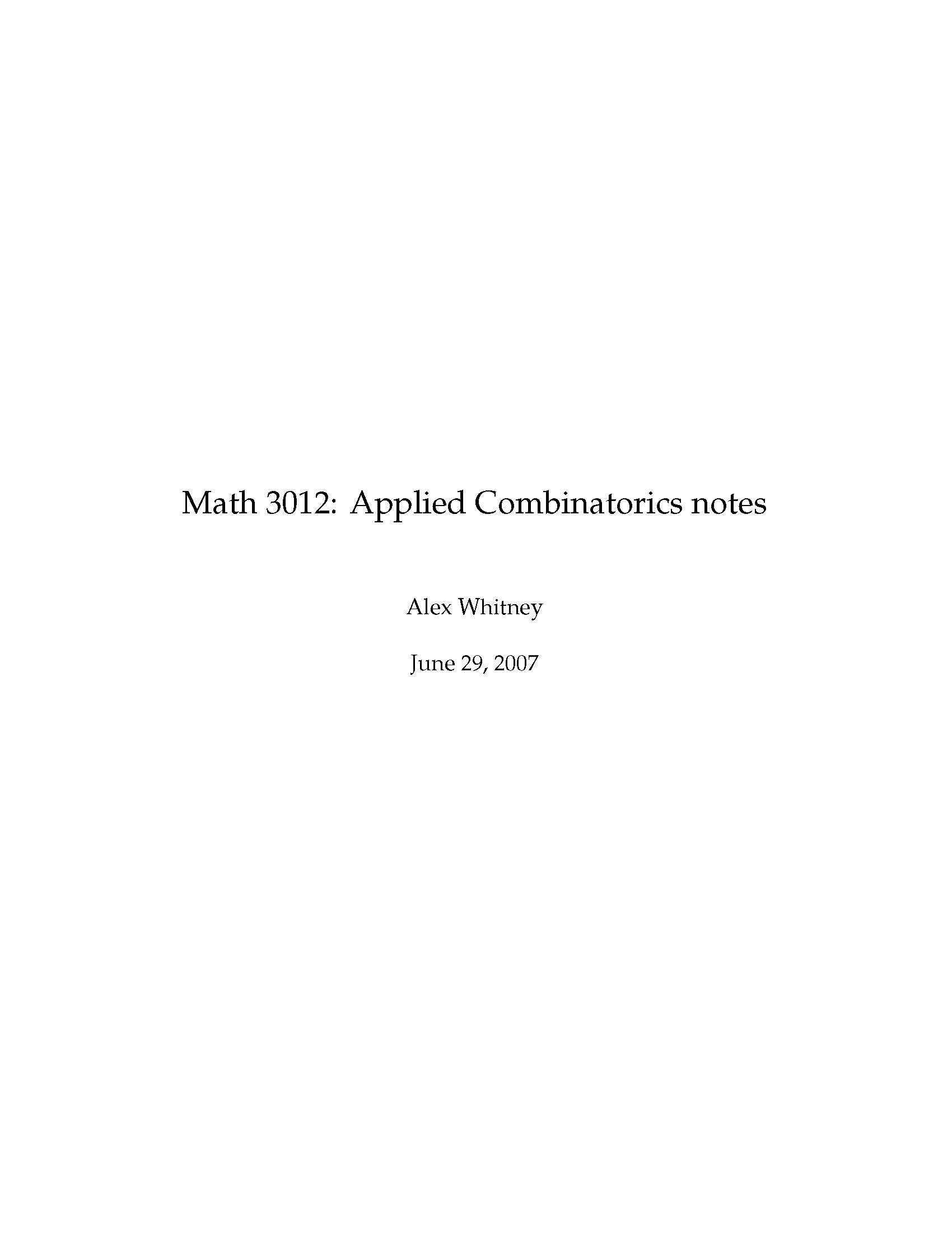 Applied Combinatorics