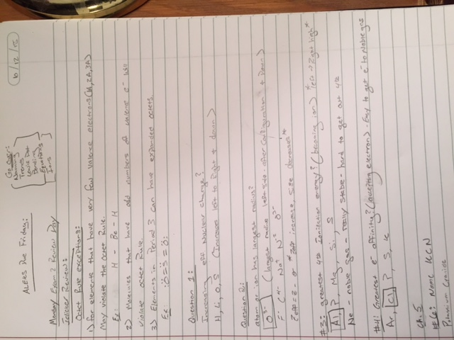 Chem 1030 Lecture notes