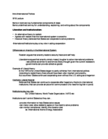 Liberalism and Instituionalism 