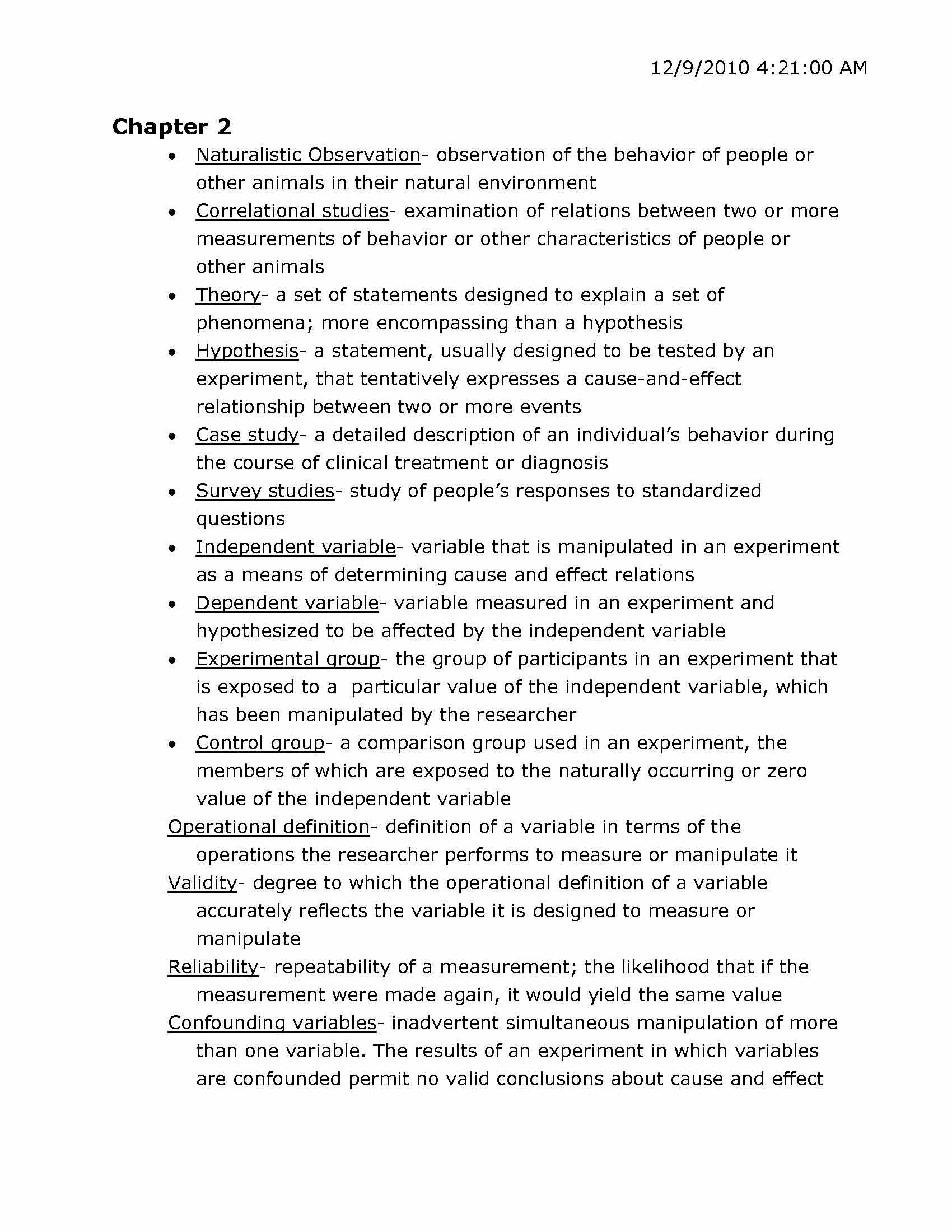General Psychology I
