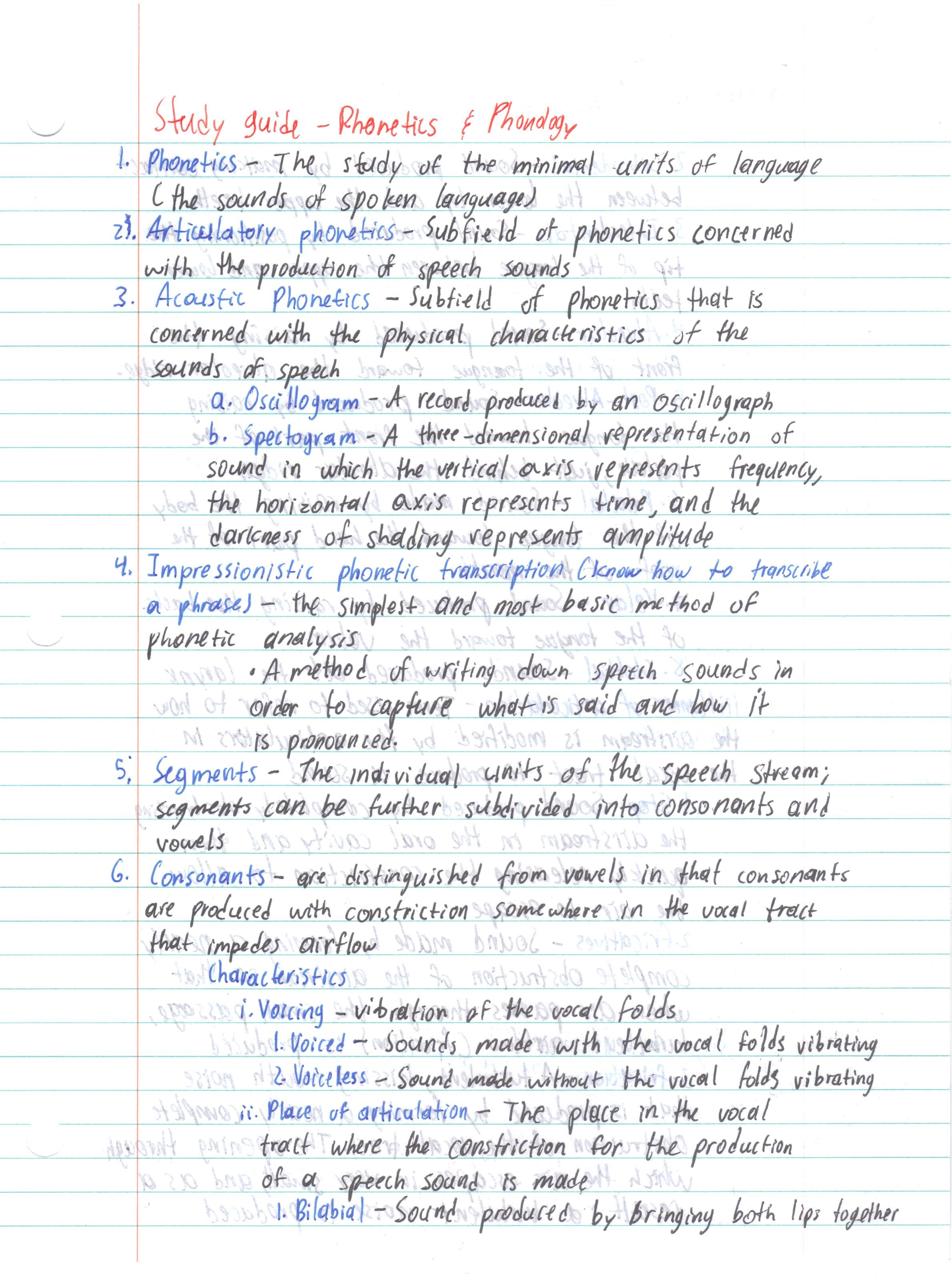 study guide for test 2