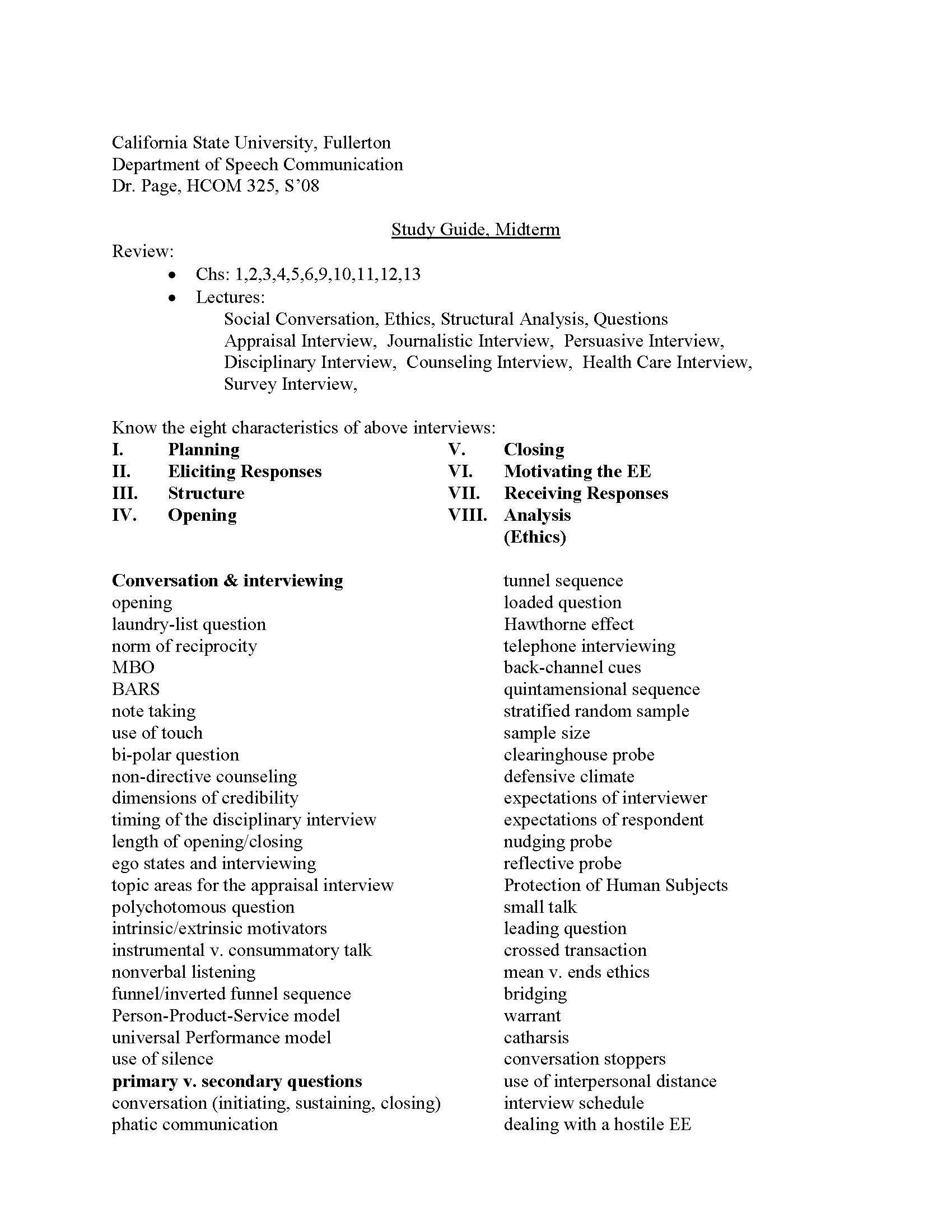 Interviewing Principles and Practices