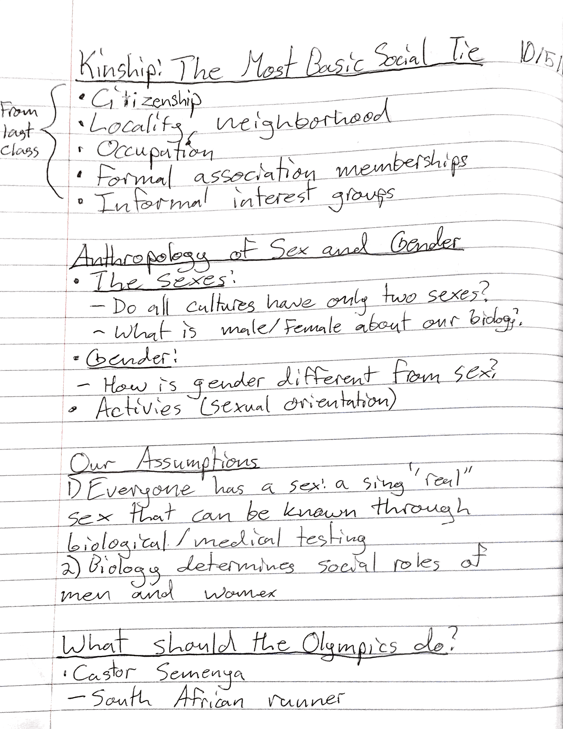 Week 5 Notes Intro to Cultural Anthropology