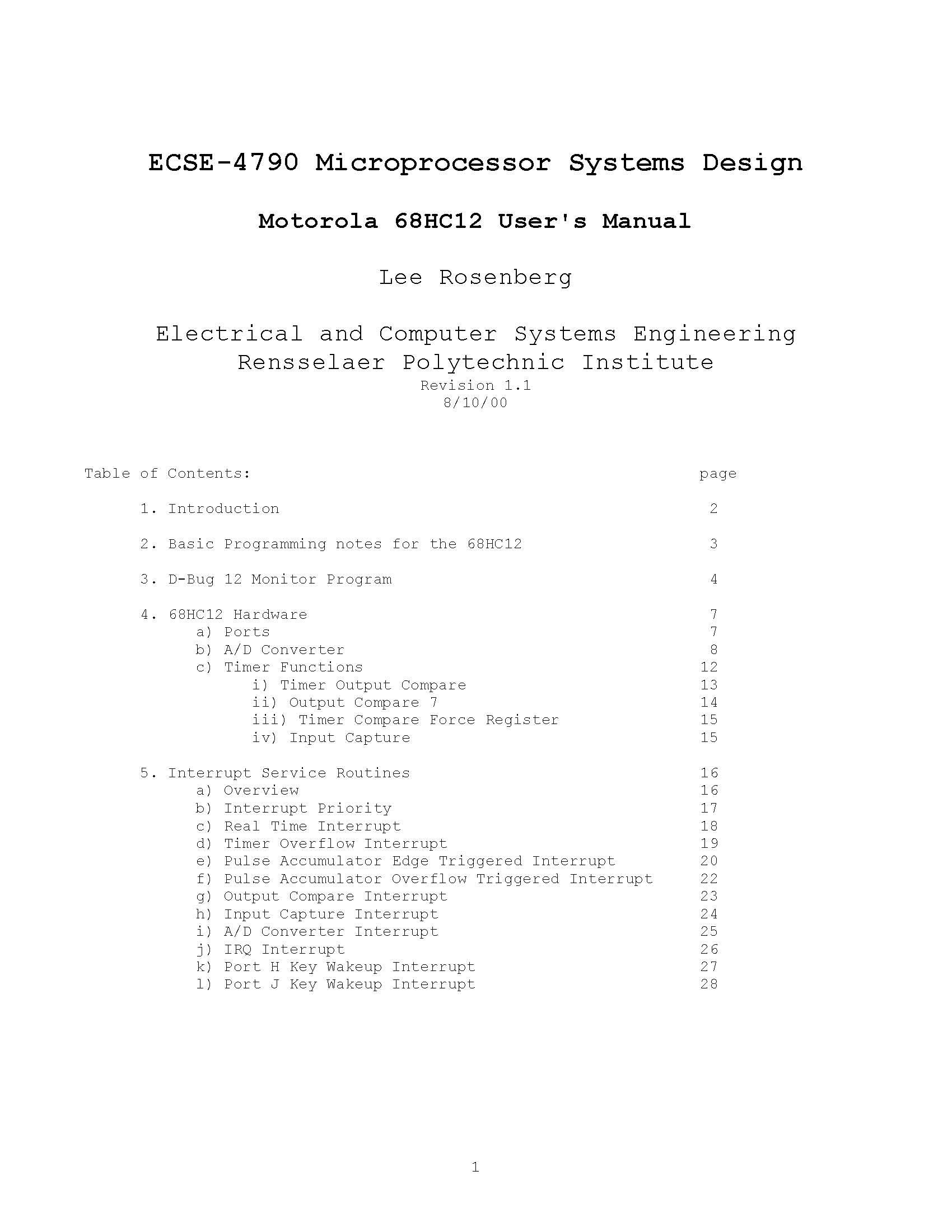 MICROPROCESSOR SYSTEMS