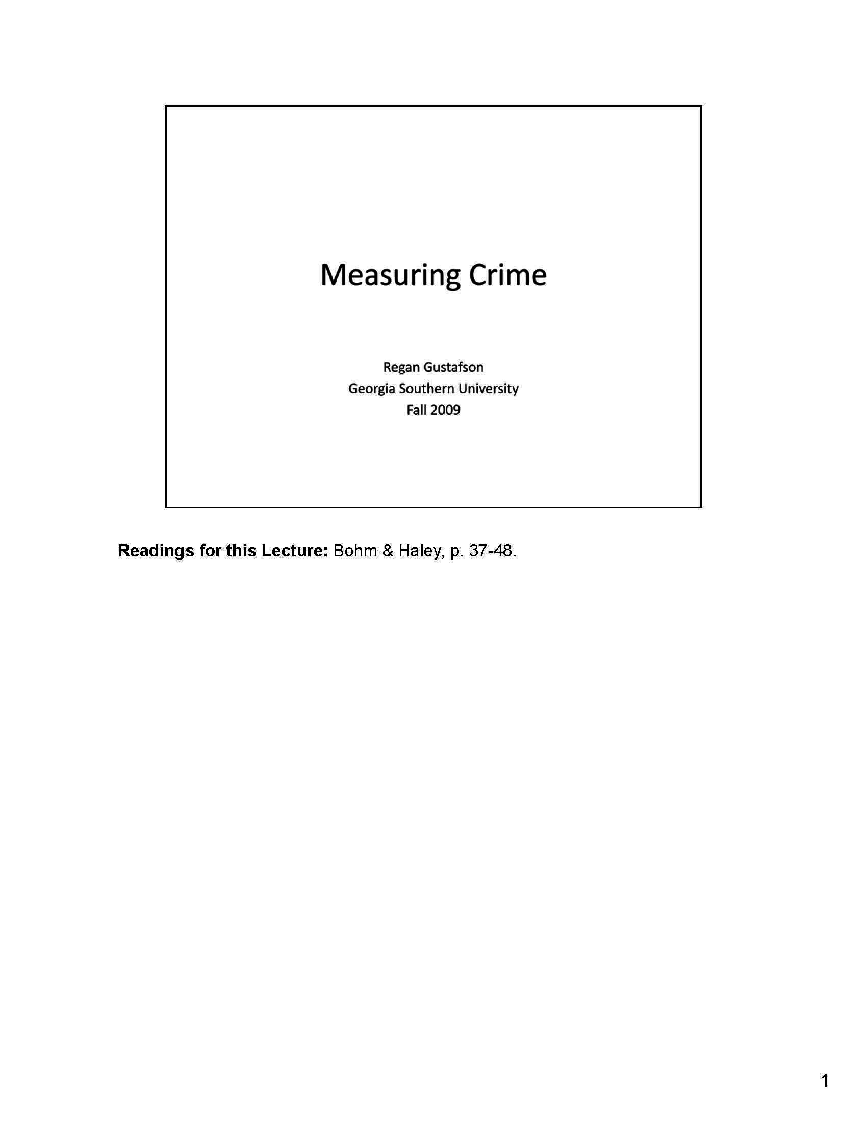 Intro to Criminal Justice