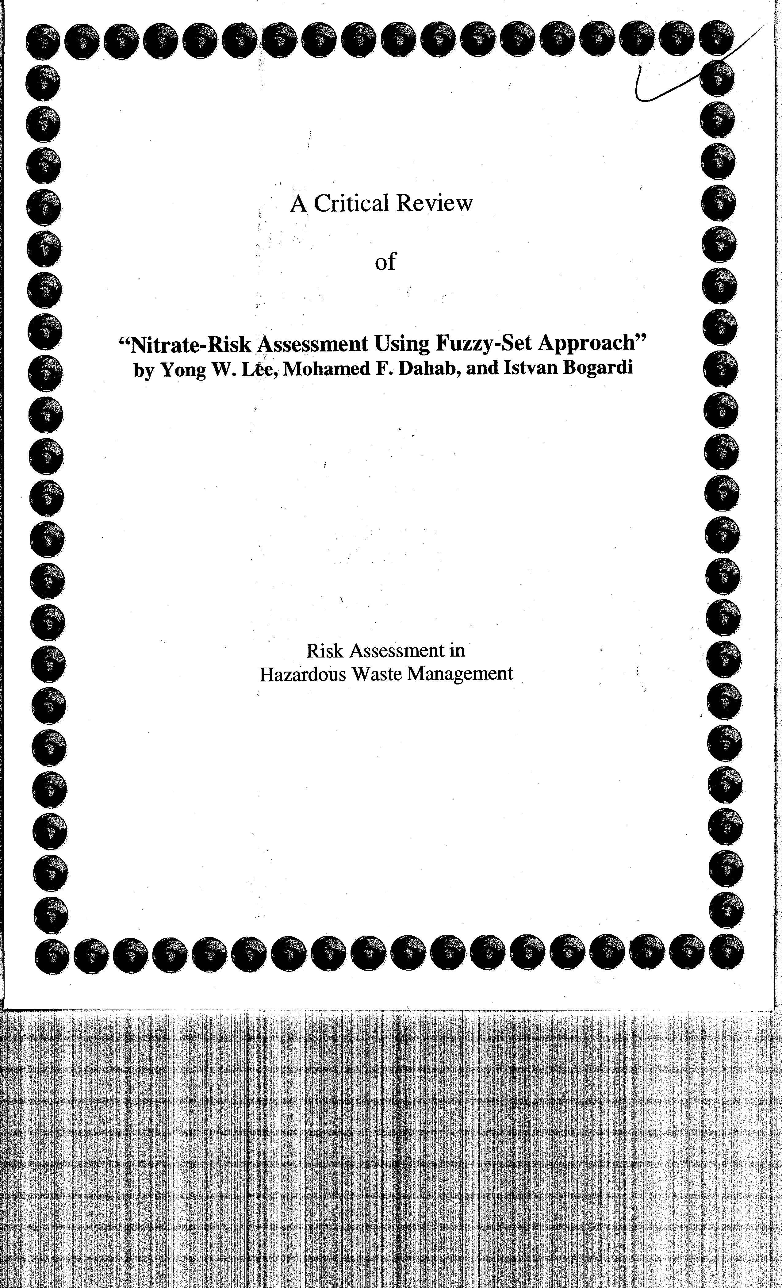 Engineering Risk Assessment for Hazardous Waste Evaluations