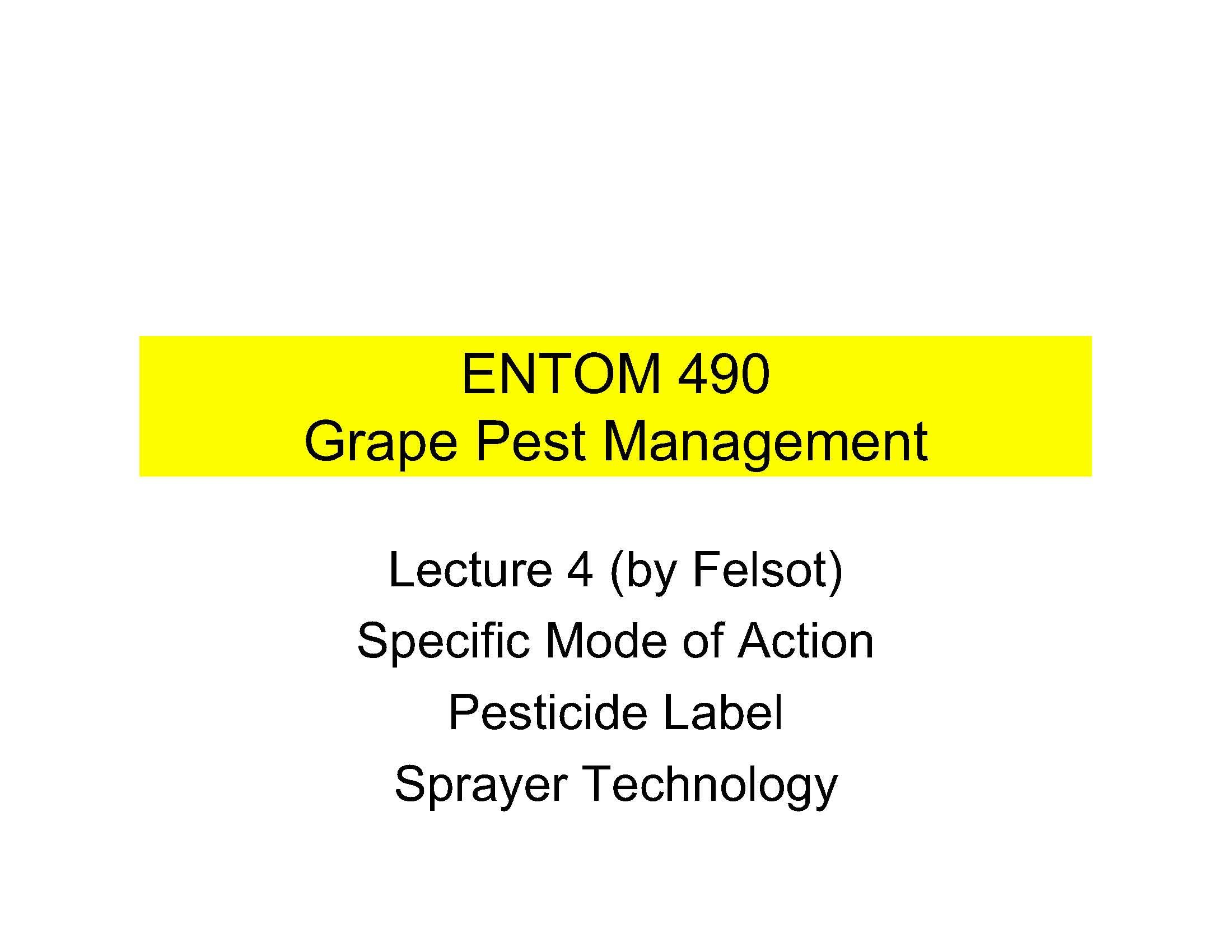 Special Topics in Entomology