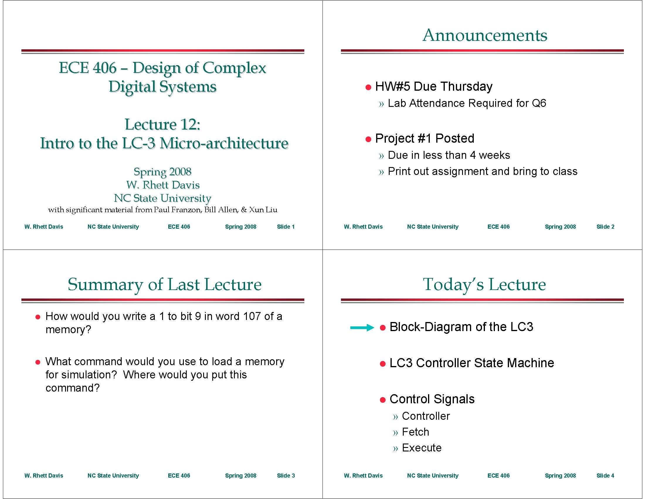 Design of Complex Digital Systems