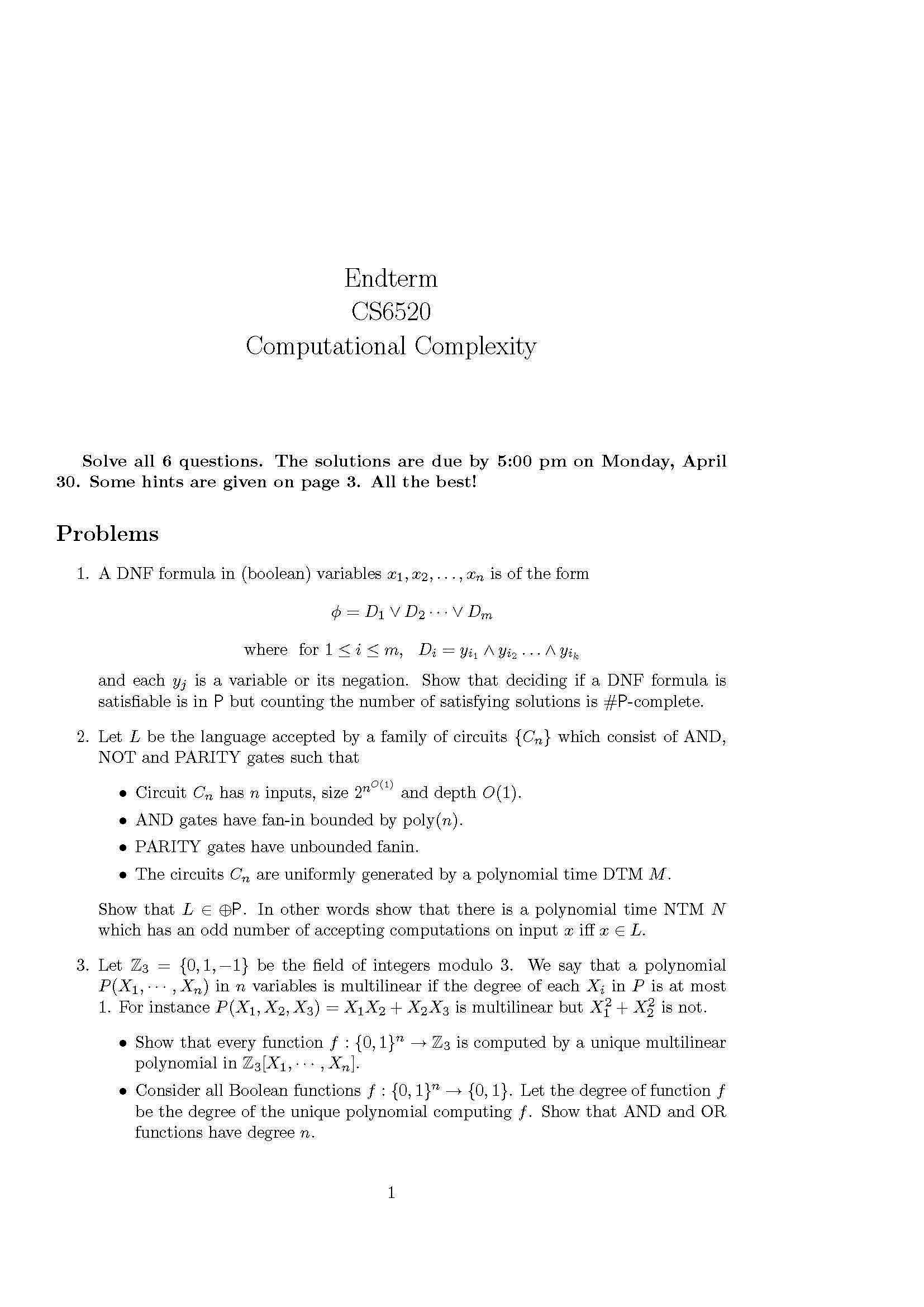 Computational Complexity