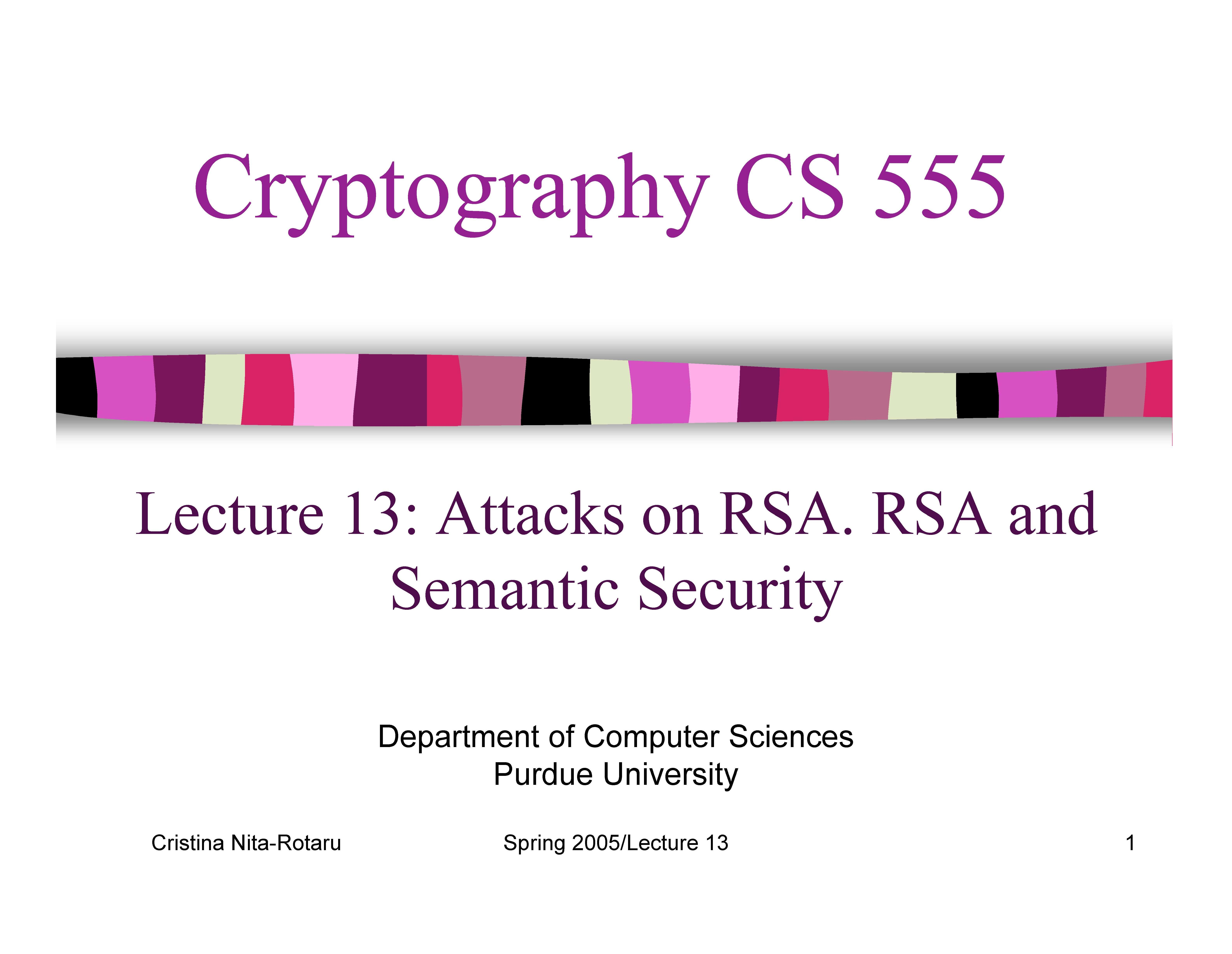 Cryptography