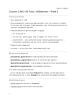 Week 2 Notes - Grammar