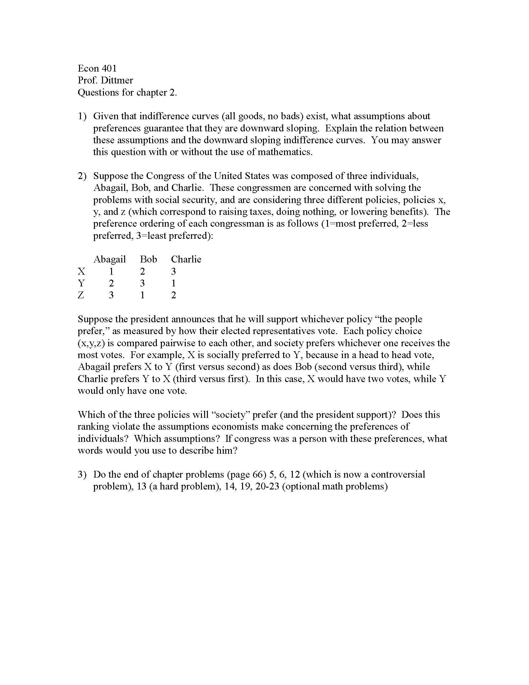 Intermediate Microeconomics Analysis