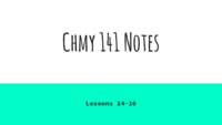 Notes on Lessons 14-16