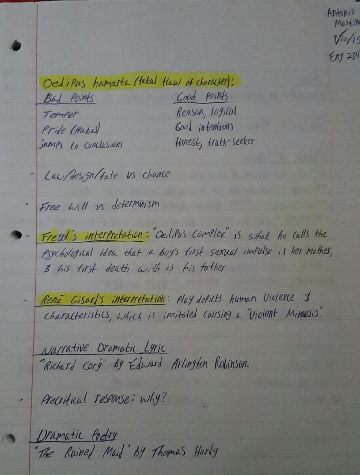 Week 3 Detailed Notes - English 234WI