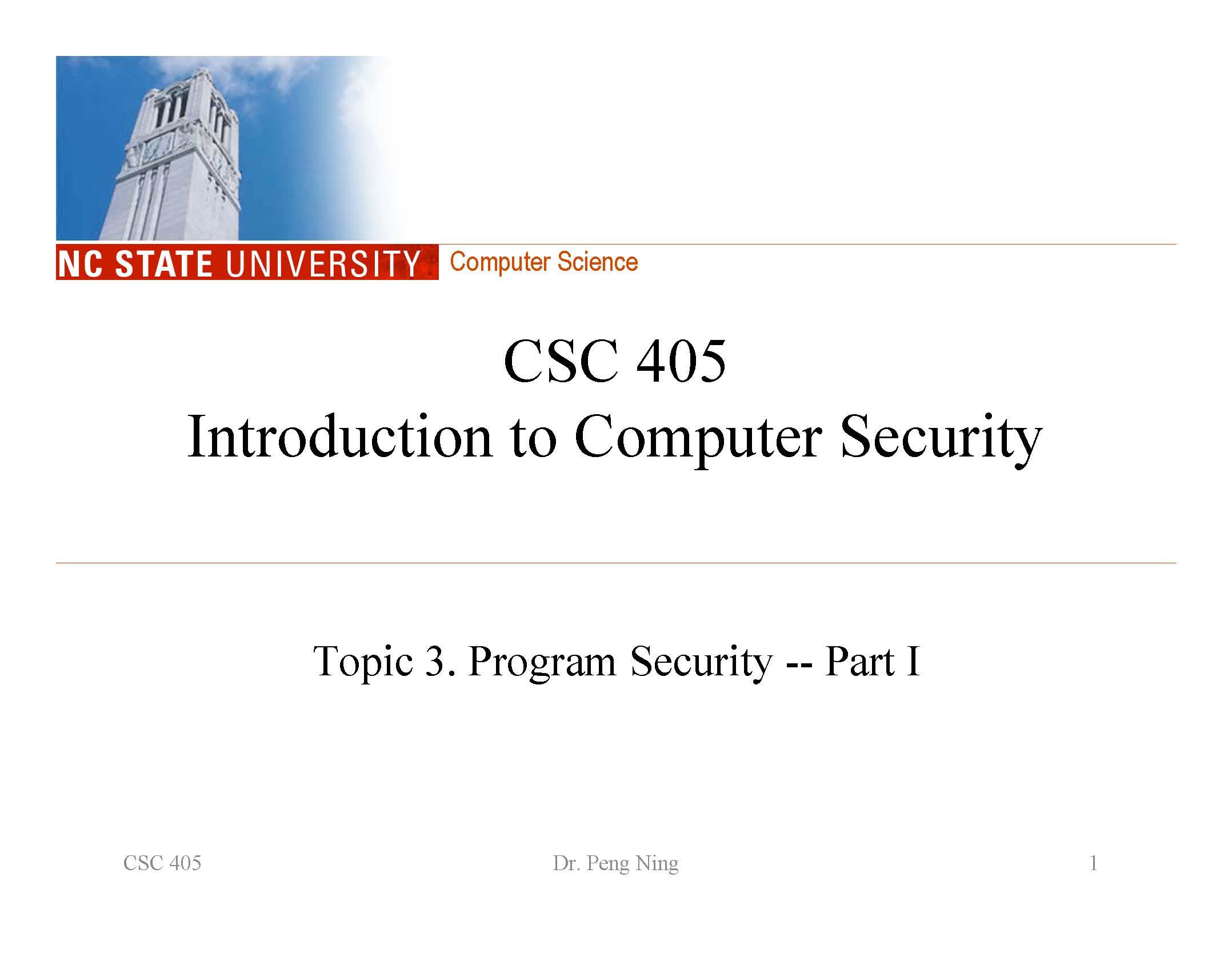 Introduction to Computer Security