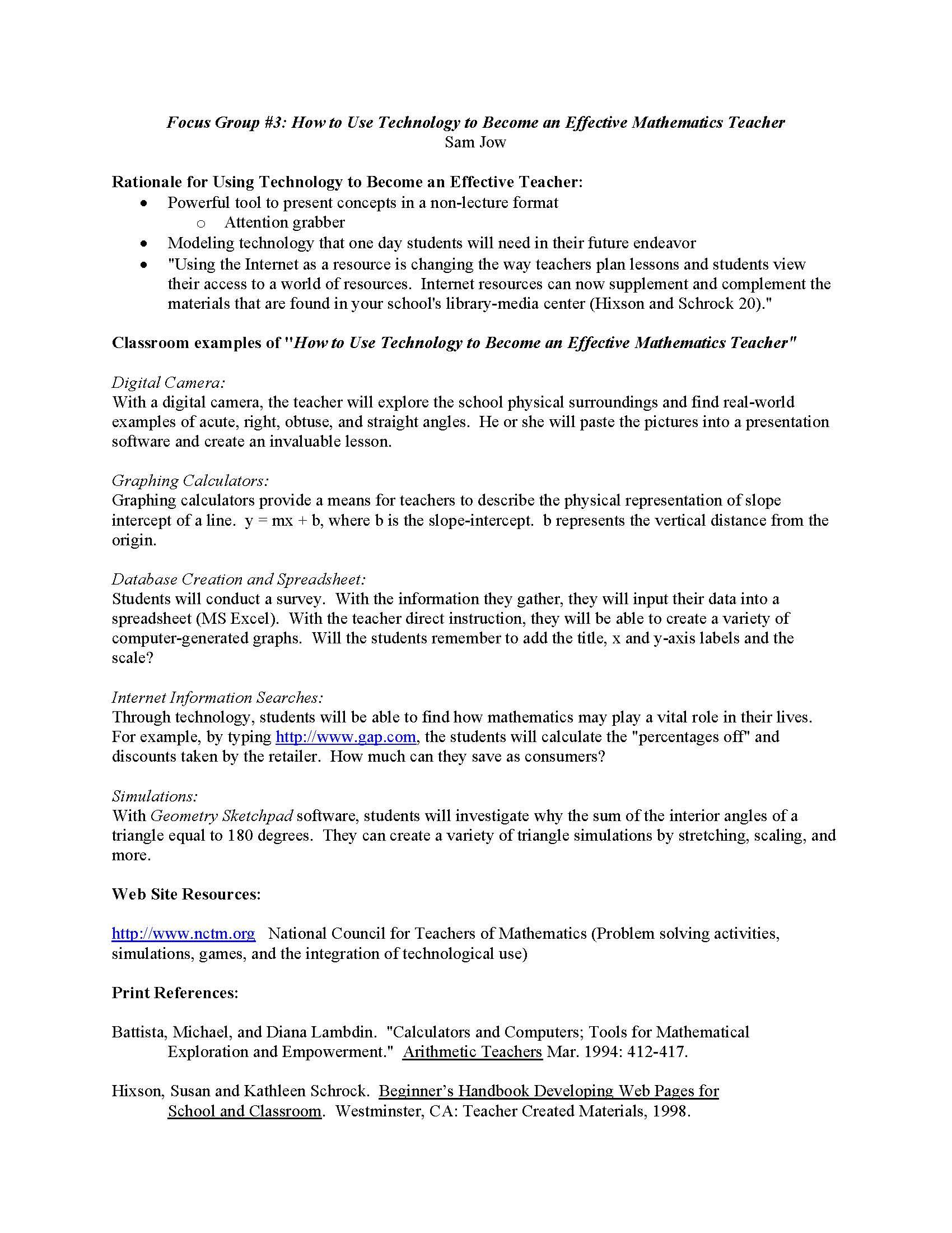 Integrating Tech Into Curr
