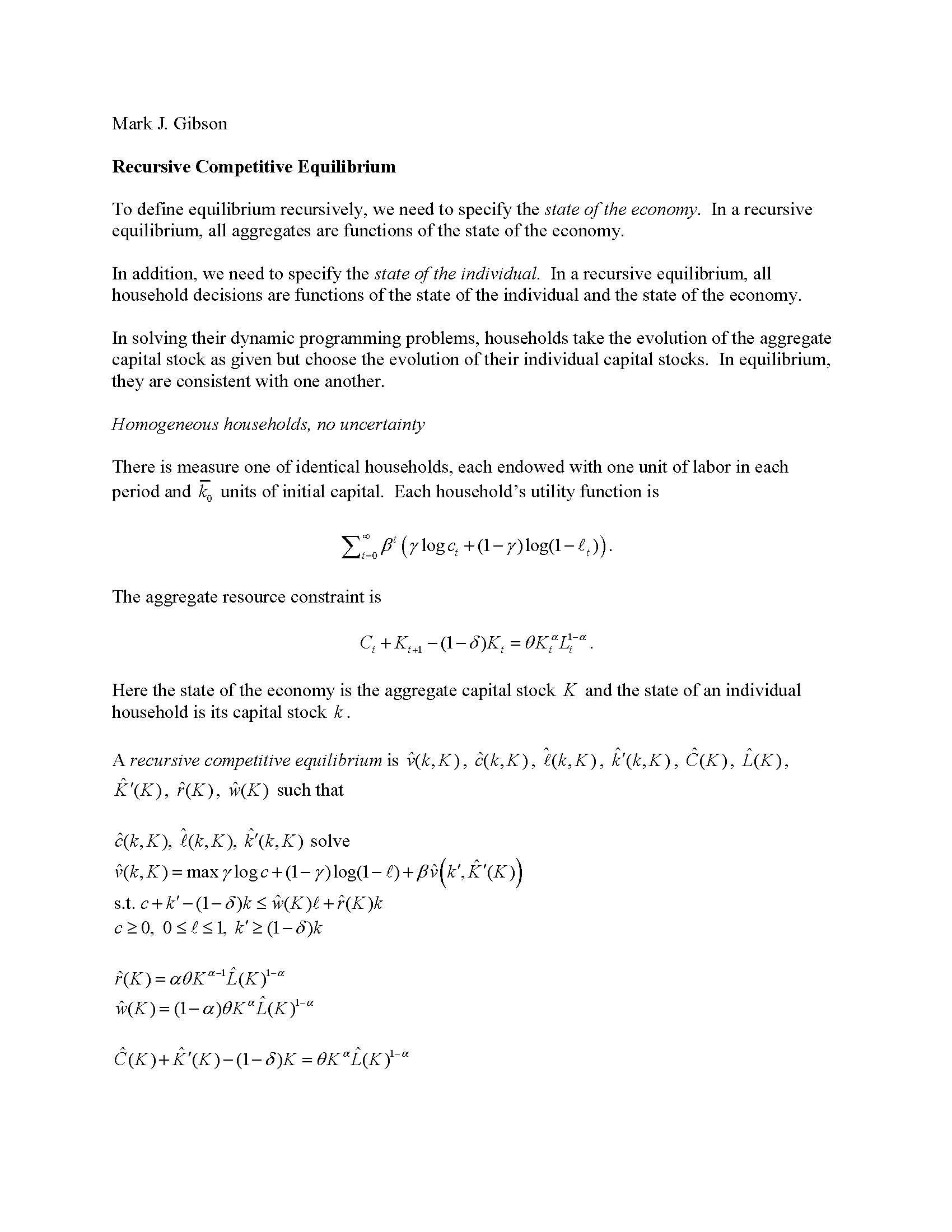 Macroeconomic Theory I