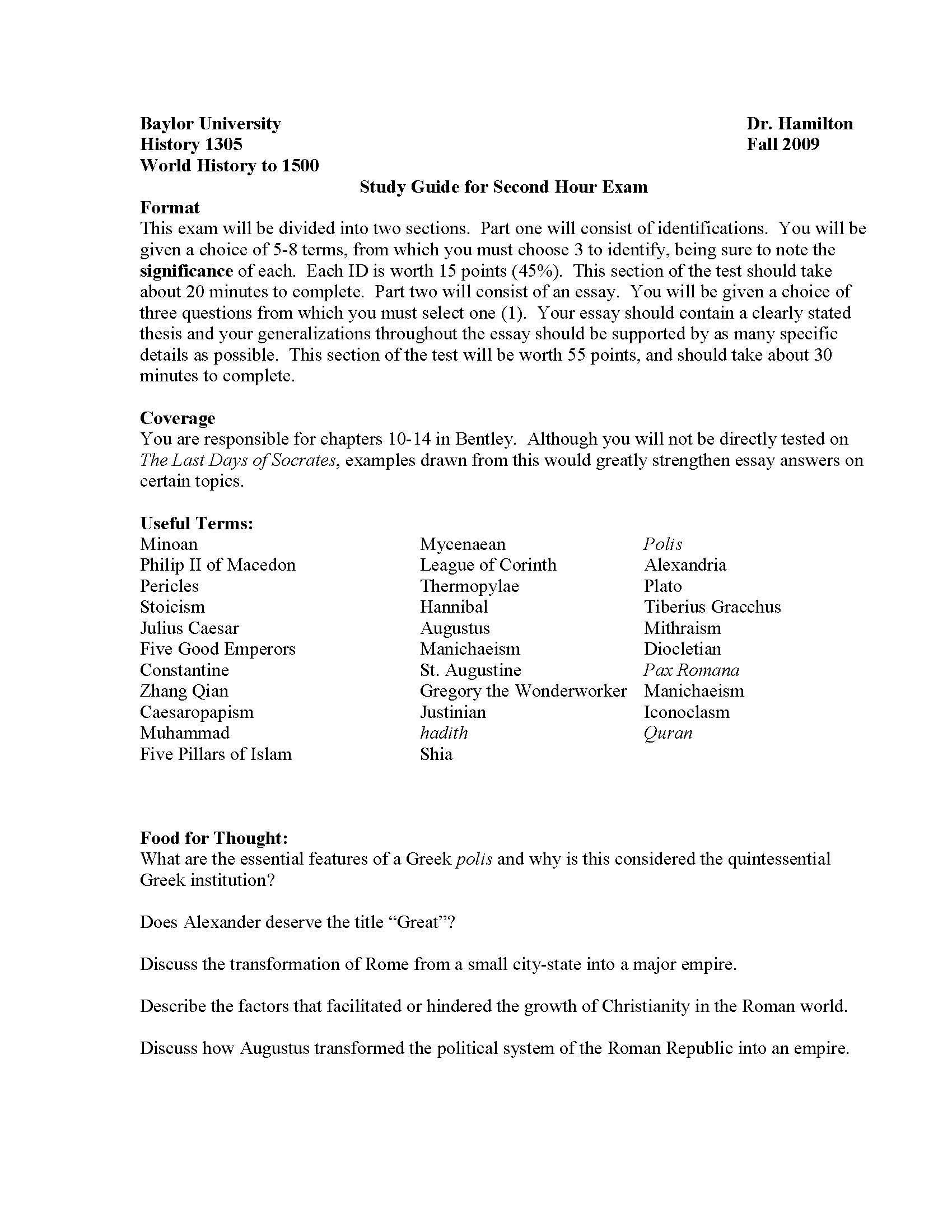 World History to 1500