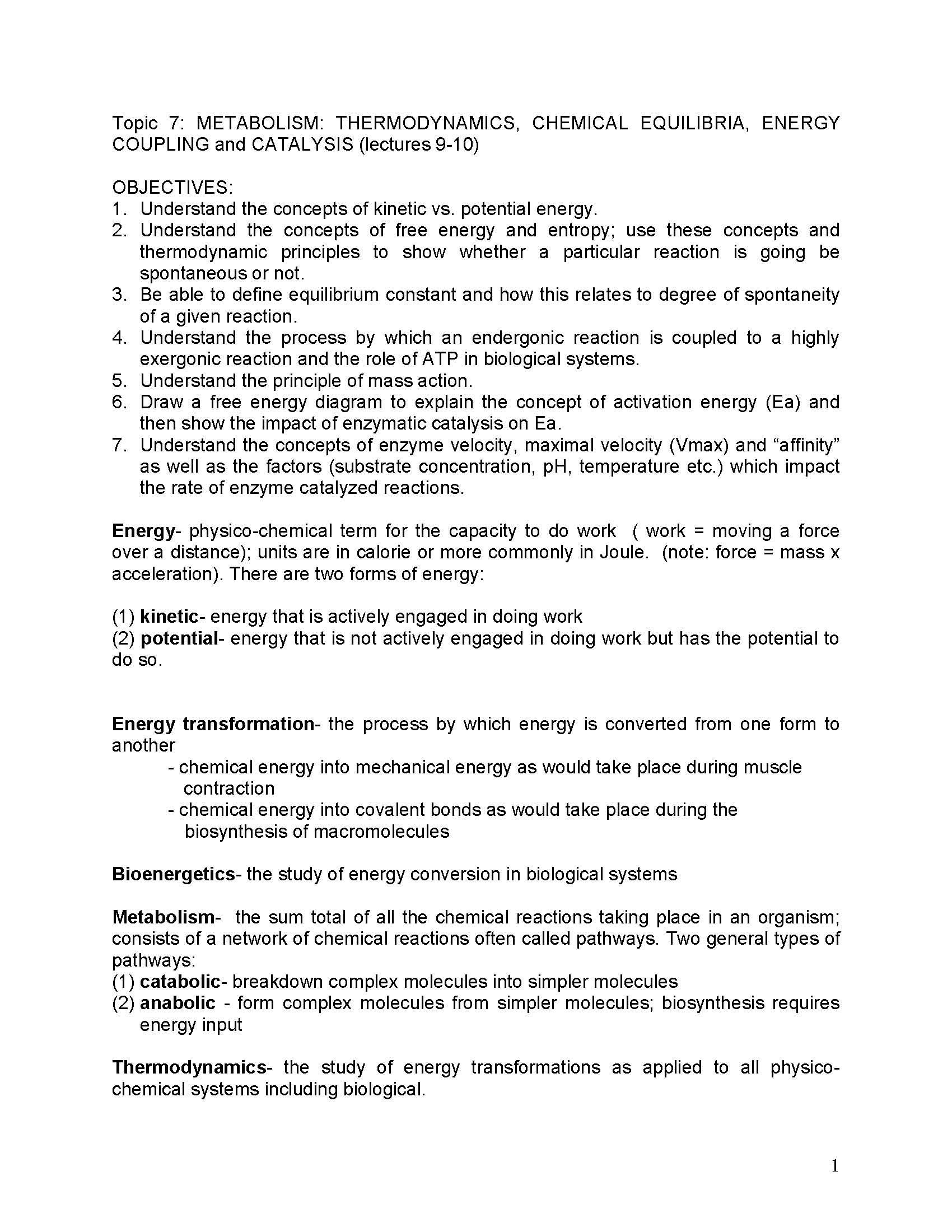 BIOLOGICAL SCIENCE I