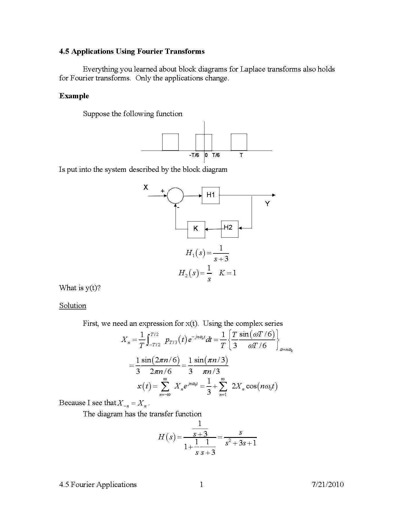 Signals and Systems I