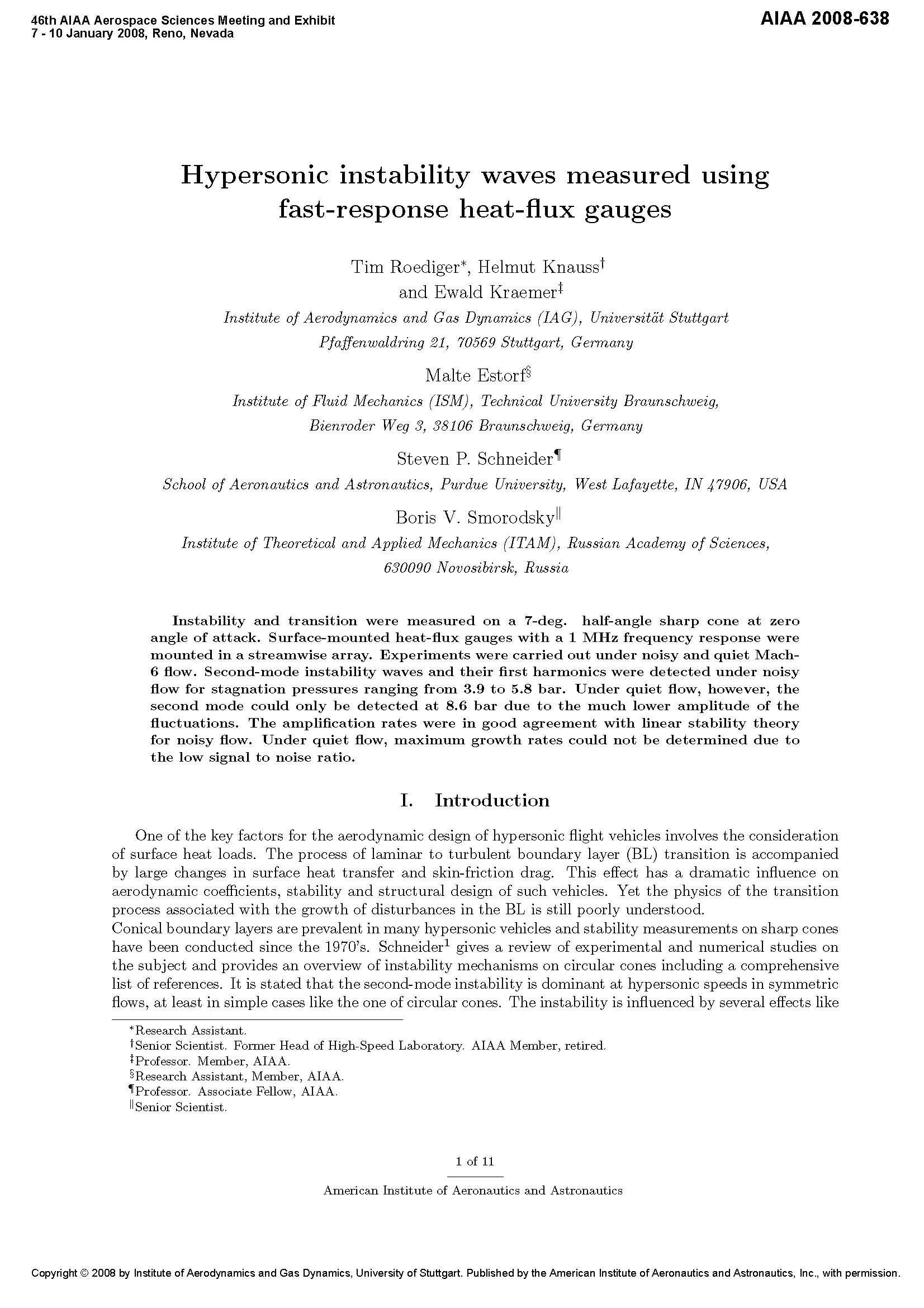 Hypersonic Aerothermodynamics