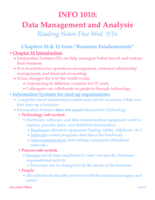 Reading Notes Weeks 1-3