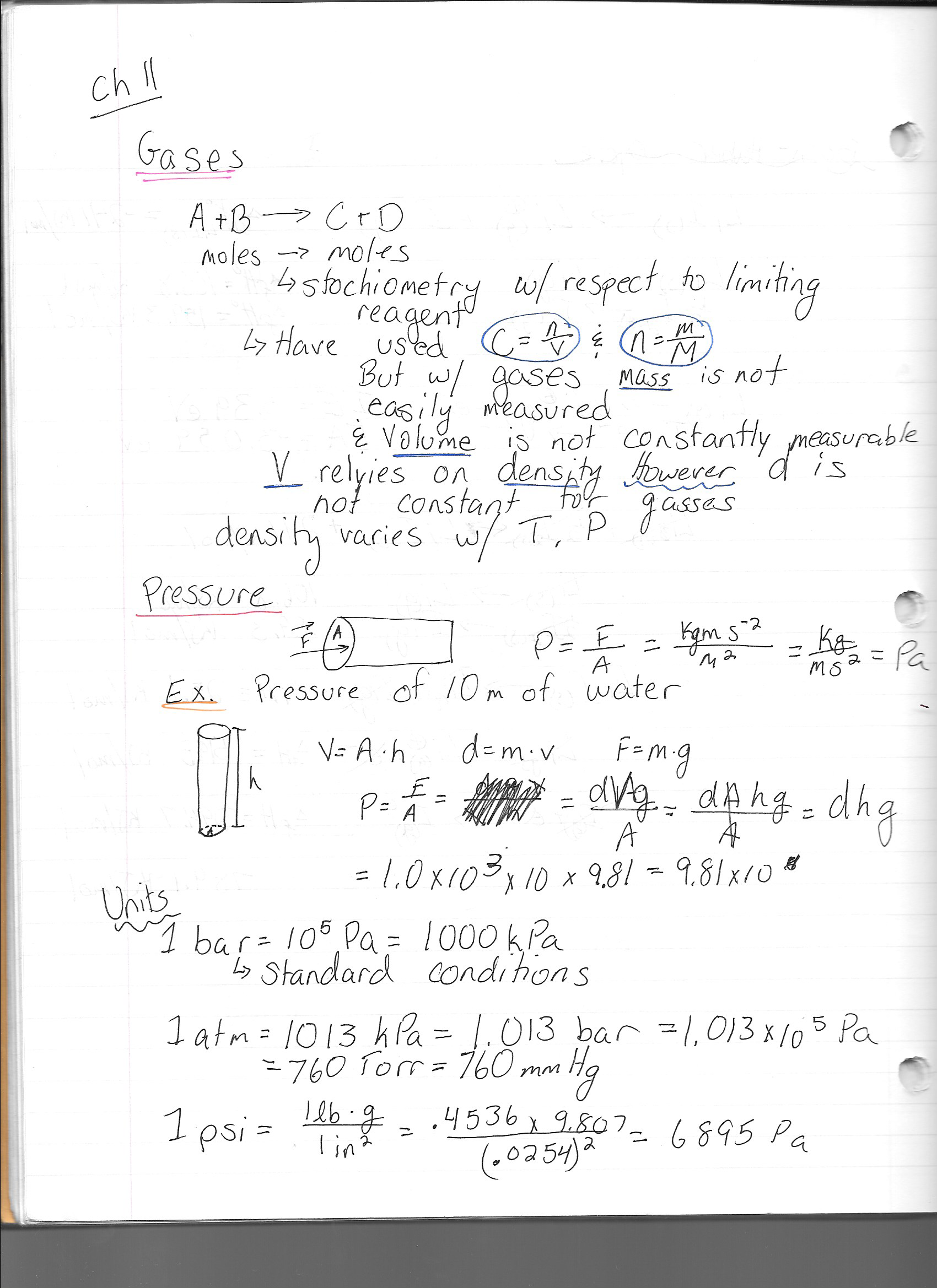Chapter 11 notes (gasses)