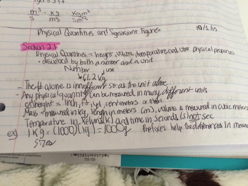Physical Quantities and Significant Figures (Chapter 2 and Chapter 1 In class notes) 