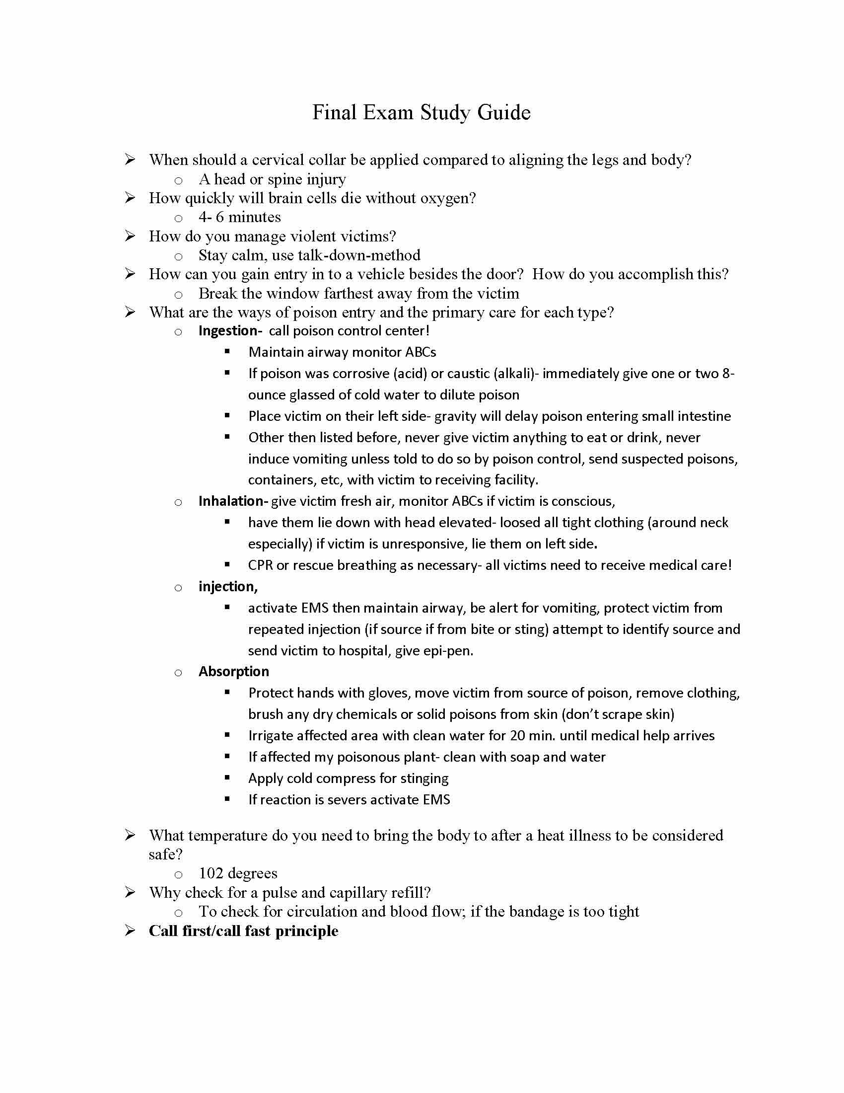 First Aid and Personal Safety