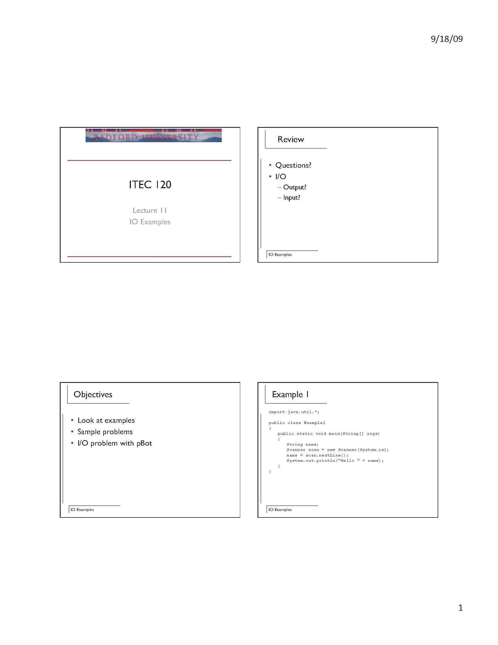 Principles of Computer Science I